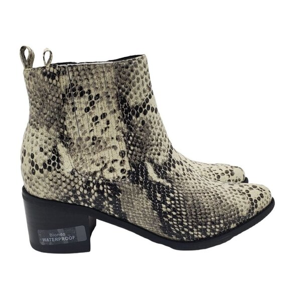 Blondo 7 Elvina Waterproof Leather Bootie Snakeskin Print - Picture 5 of 15